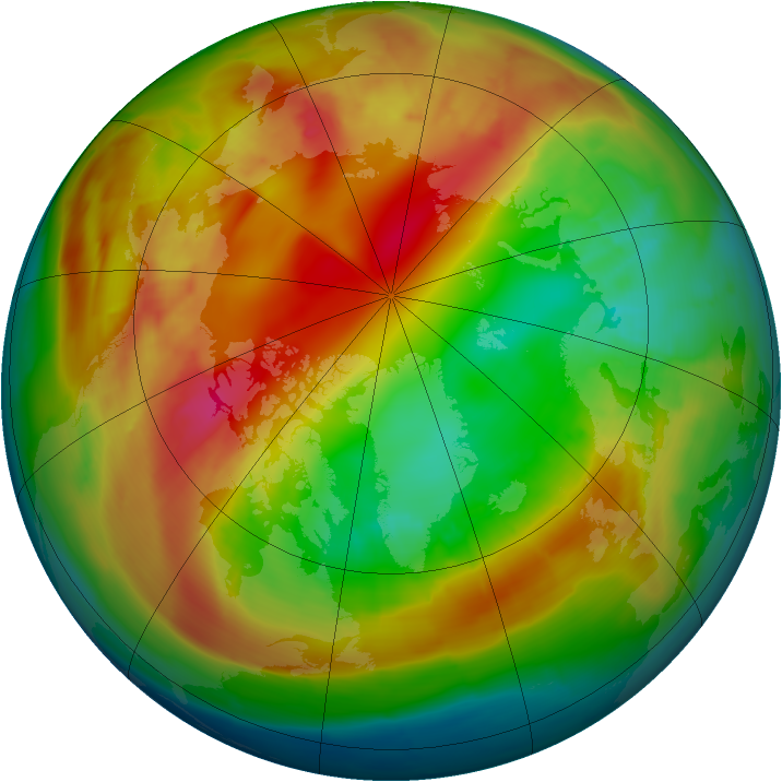 Arctic ozone map for 10 February 2014